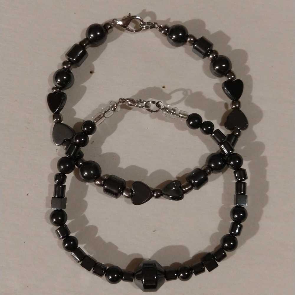 Hematite bracelets-set of two - Picture 3 of 5